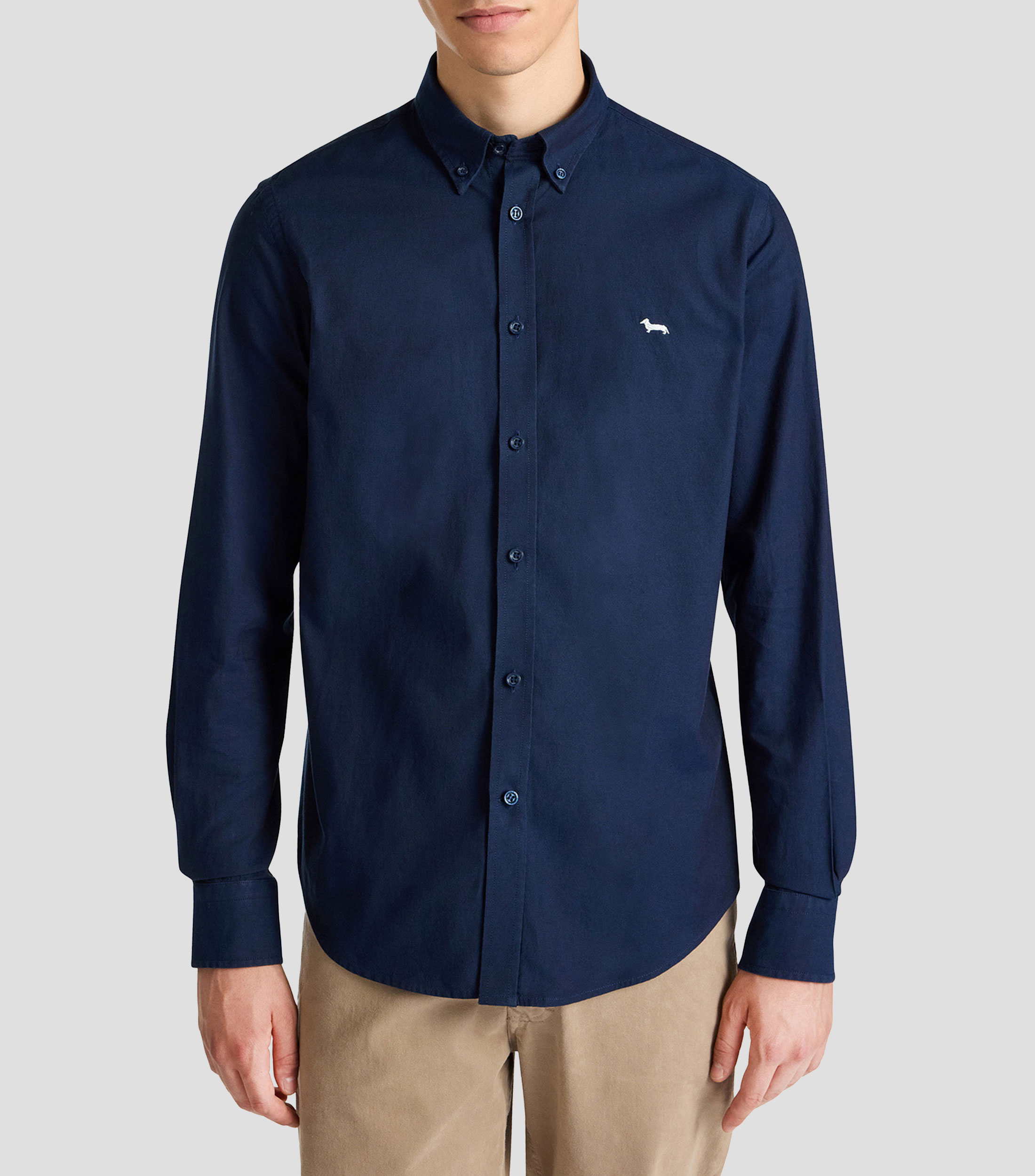 Camisa liso manga larga Hombre